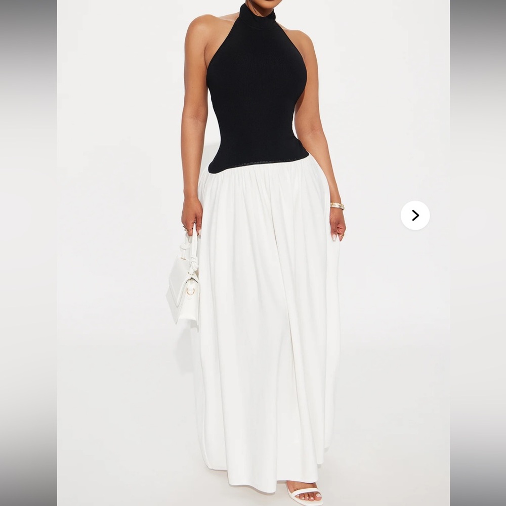 Mock neck maxi dress